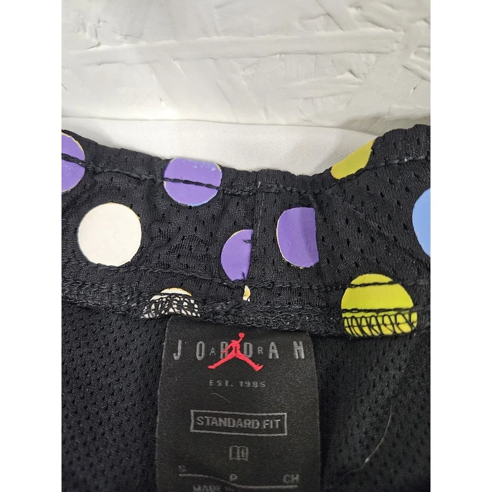 Nike Air Jordan Retro AOP Basketball Shorts Small Black MultiColor Check